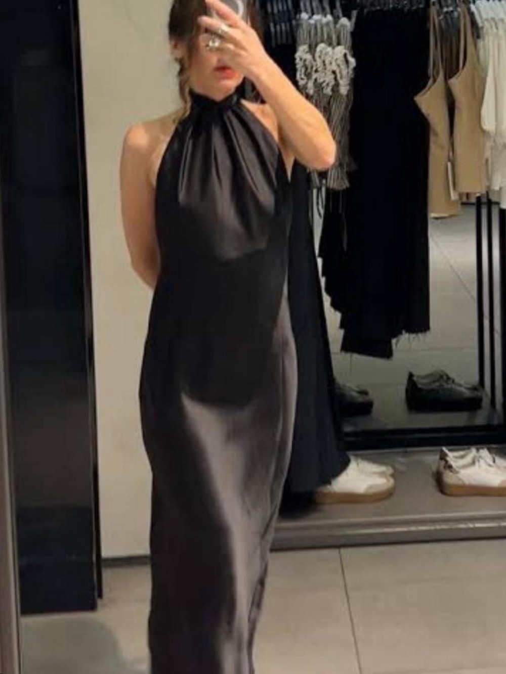 Zara Black Halter Maxi Dress
